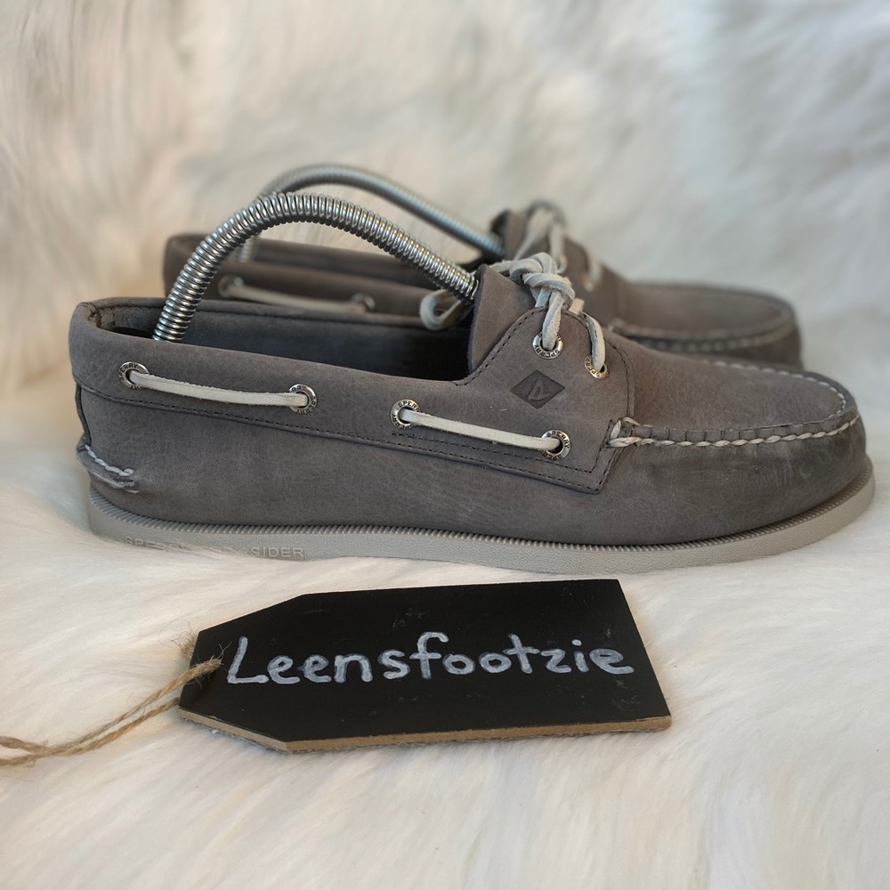 New Sperry Authentic Rich Town Grey Boat Shoes